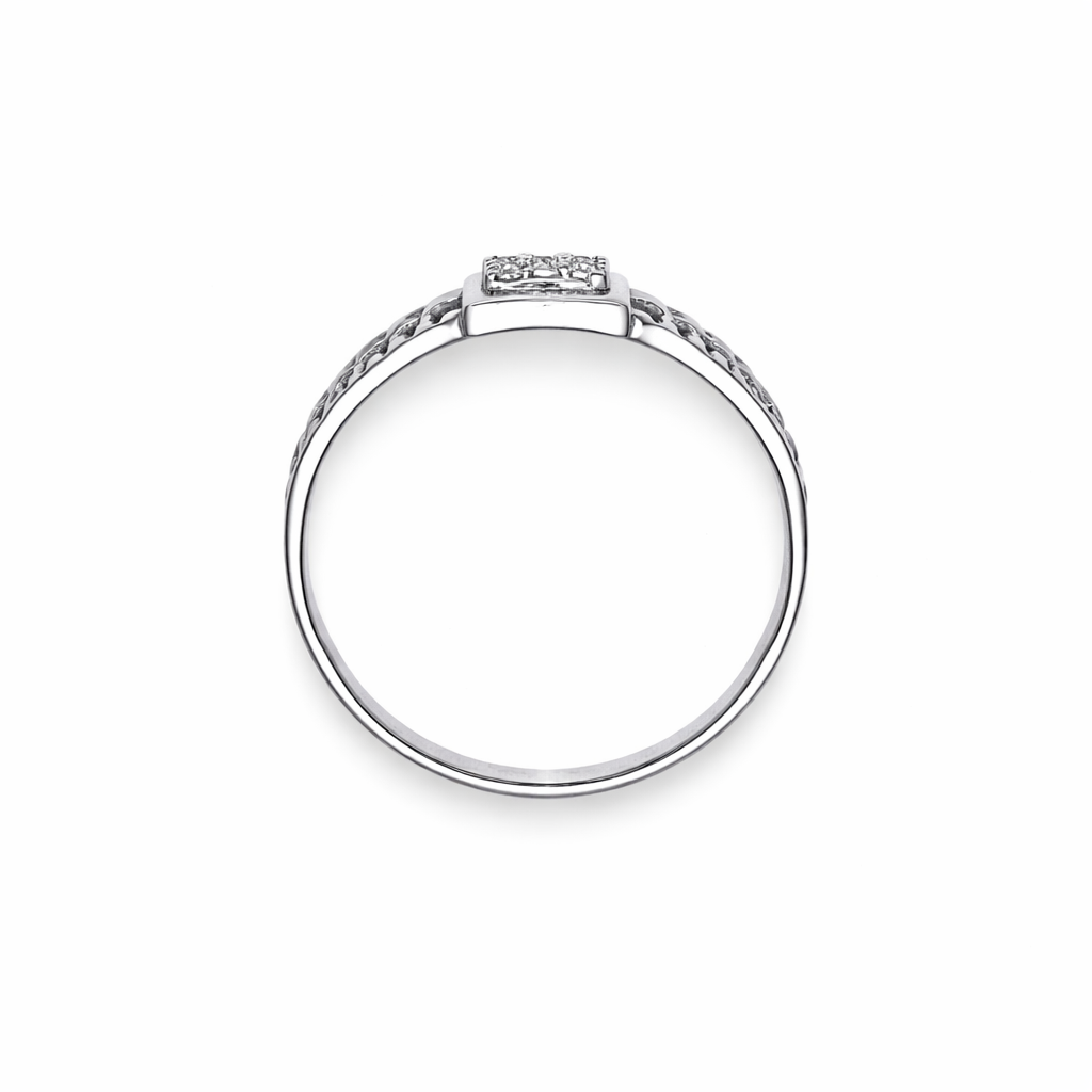 9 Zircons Patterned Ring