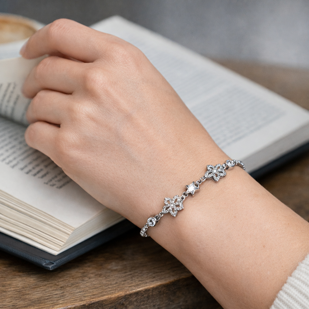 Starry Flower Tennis Bracelet