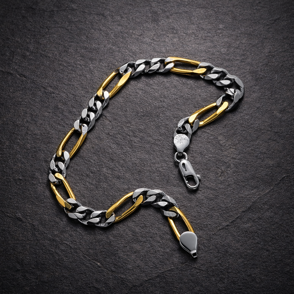 Dual Tone Figaro Casanova Bracelet