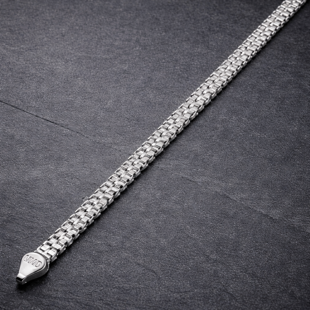 Men's Silver Double Box Link Bracelet