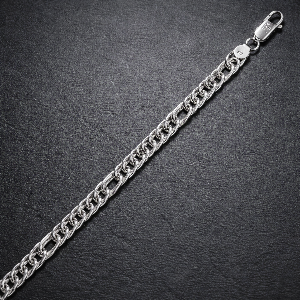 Men's Classic Figaro Link Silver Bracelet