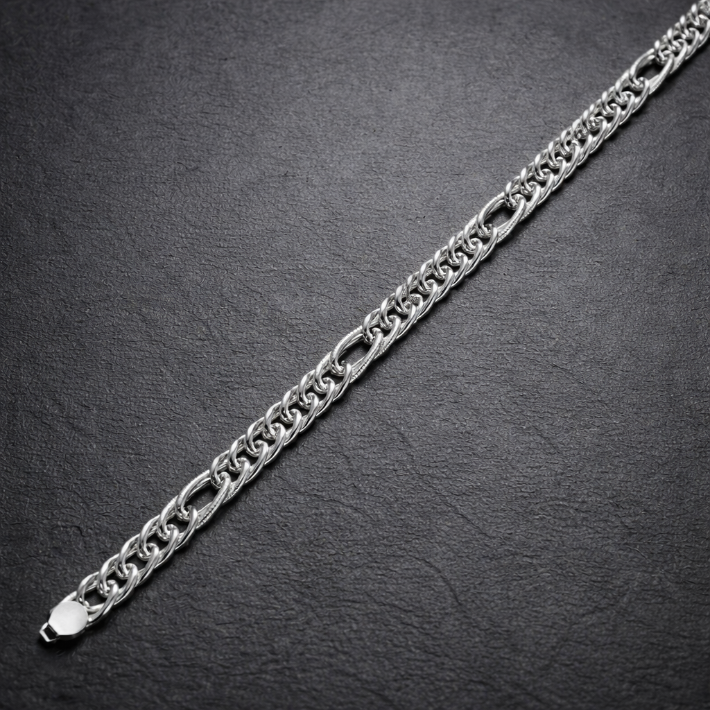 Men's Classic Figaro Link Silver Bracelet