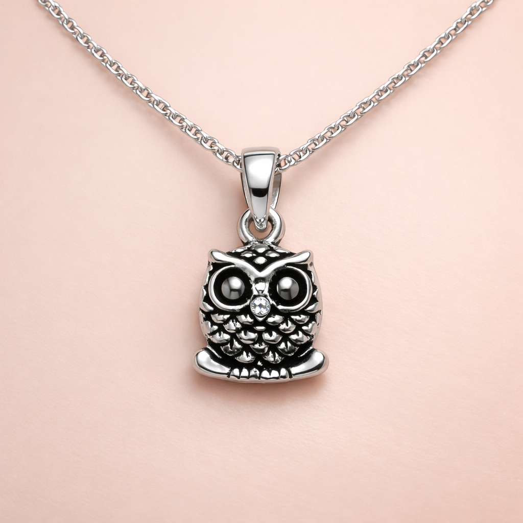 Silver Owl Wisdom pendant