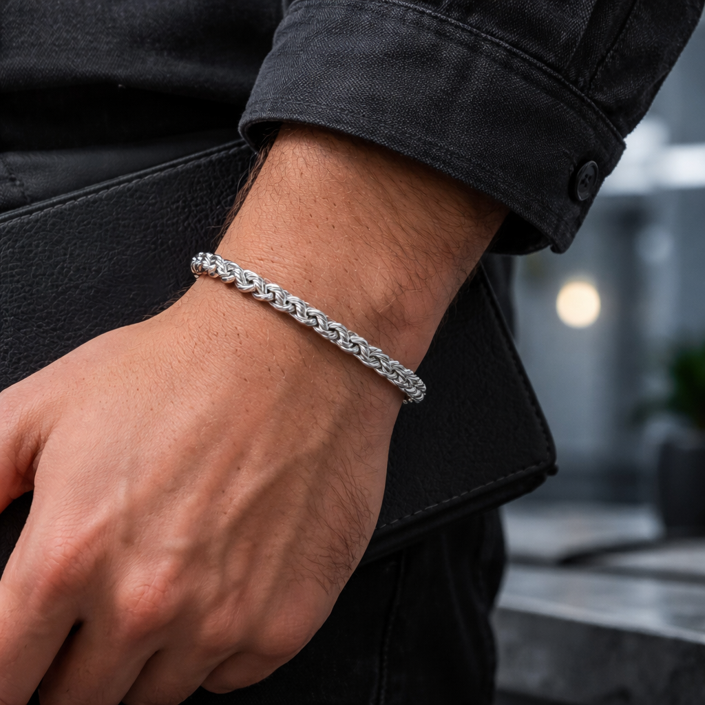 Silver Rope Chain Bracelet