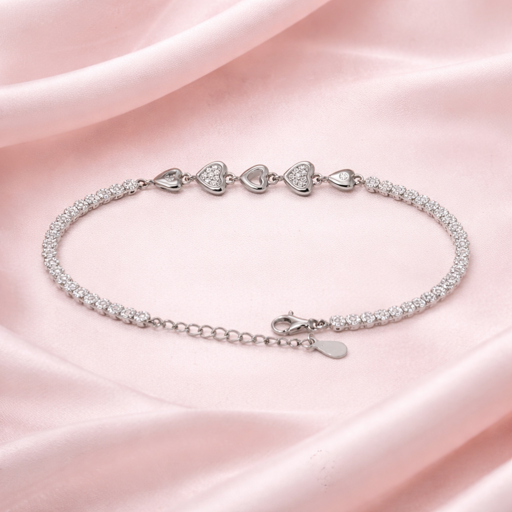 Heart Stone Tennis Bracelet