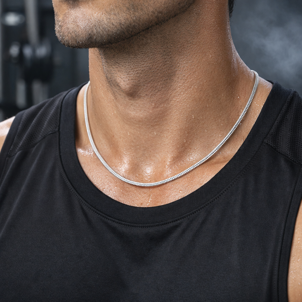 Men's Silver Snake Chain Necklace