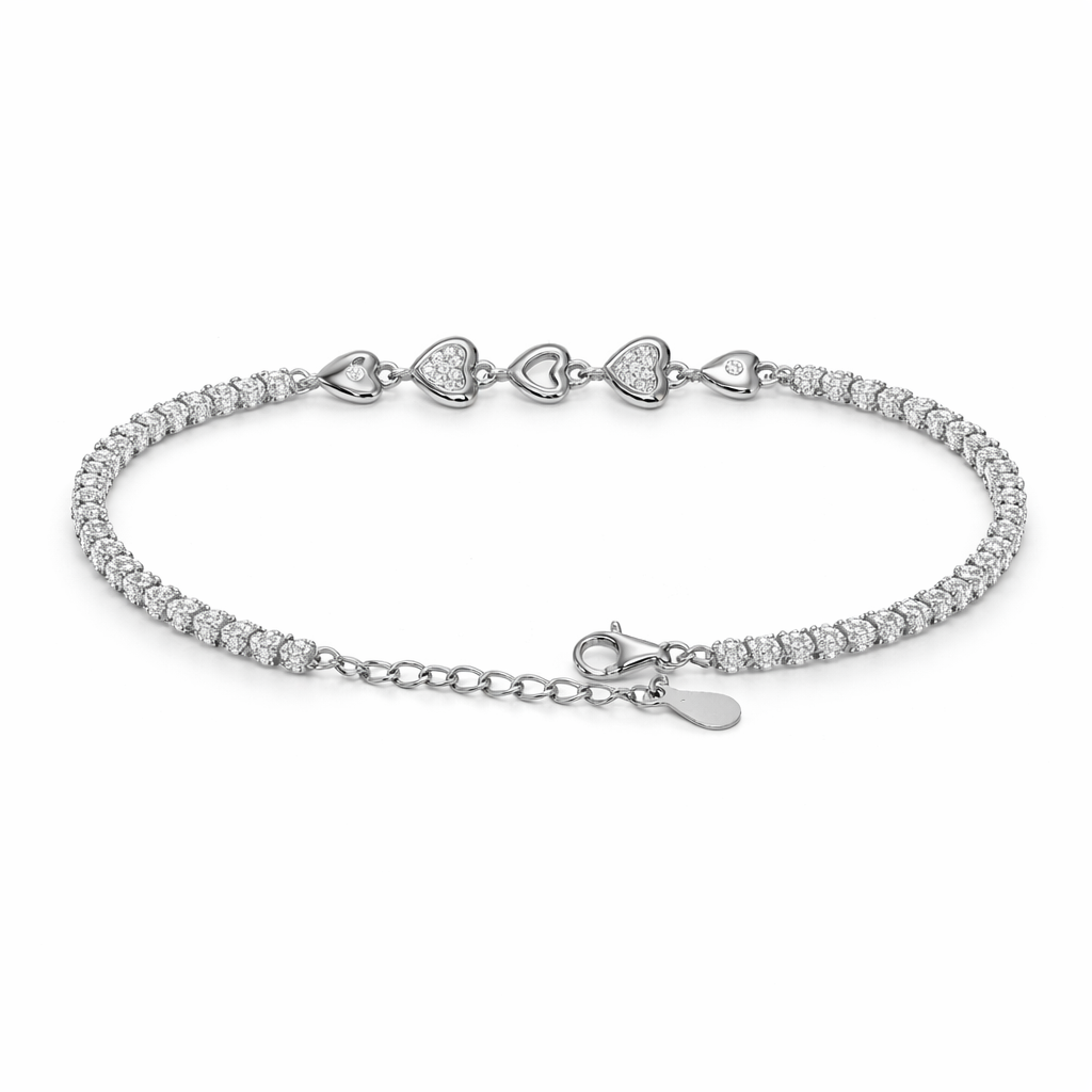 Heart Stone Tennis Bracelet