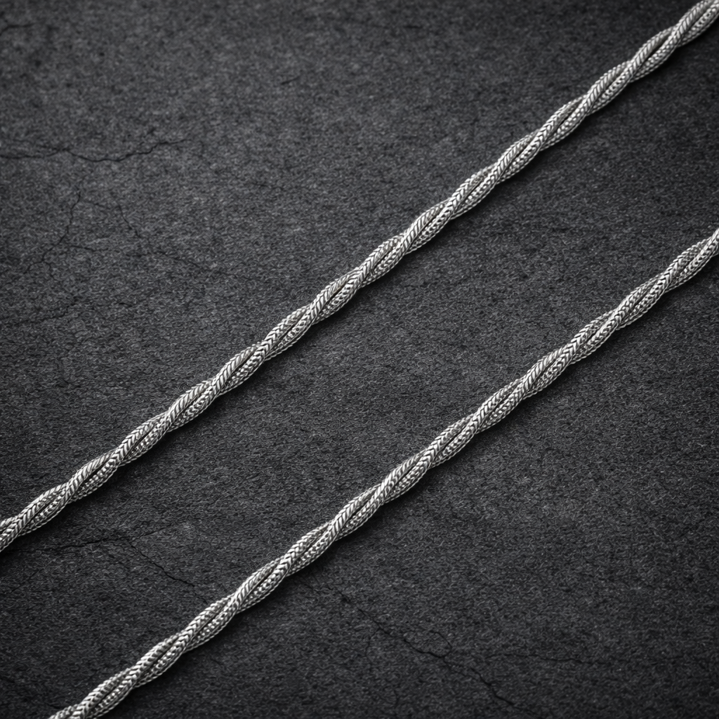 Men's Braided Silver Chain Necklace