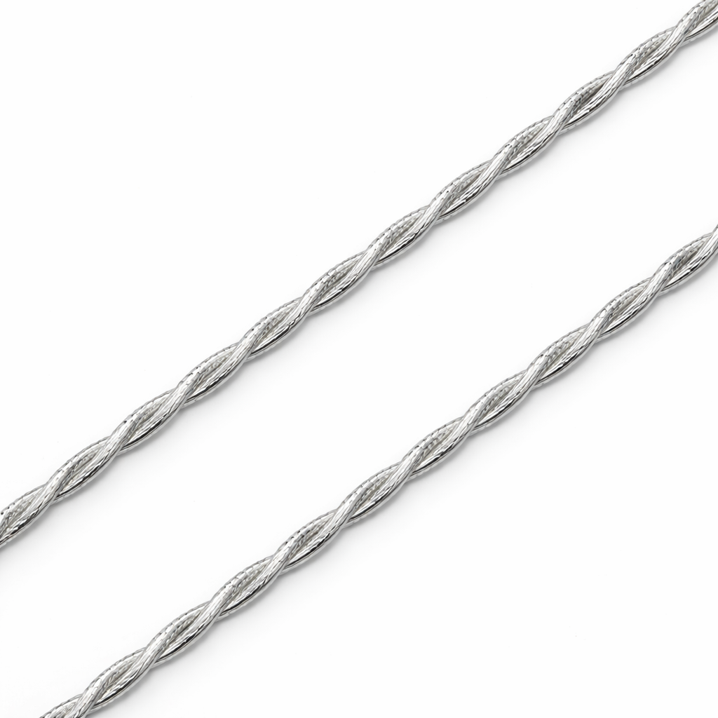 Men's Braided Silver Chain Necklace