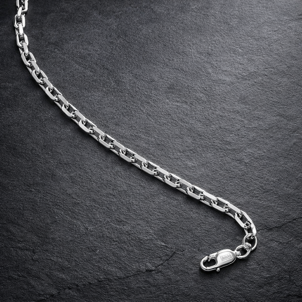 Essential Silver Rectangle Link Chain Necklace