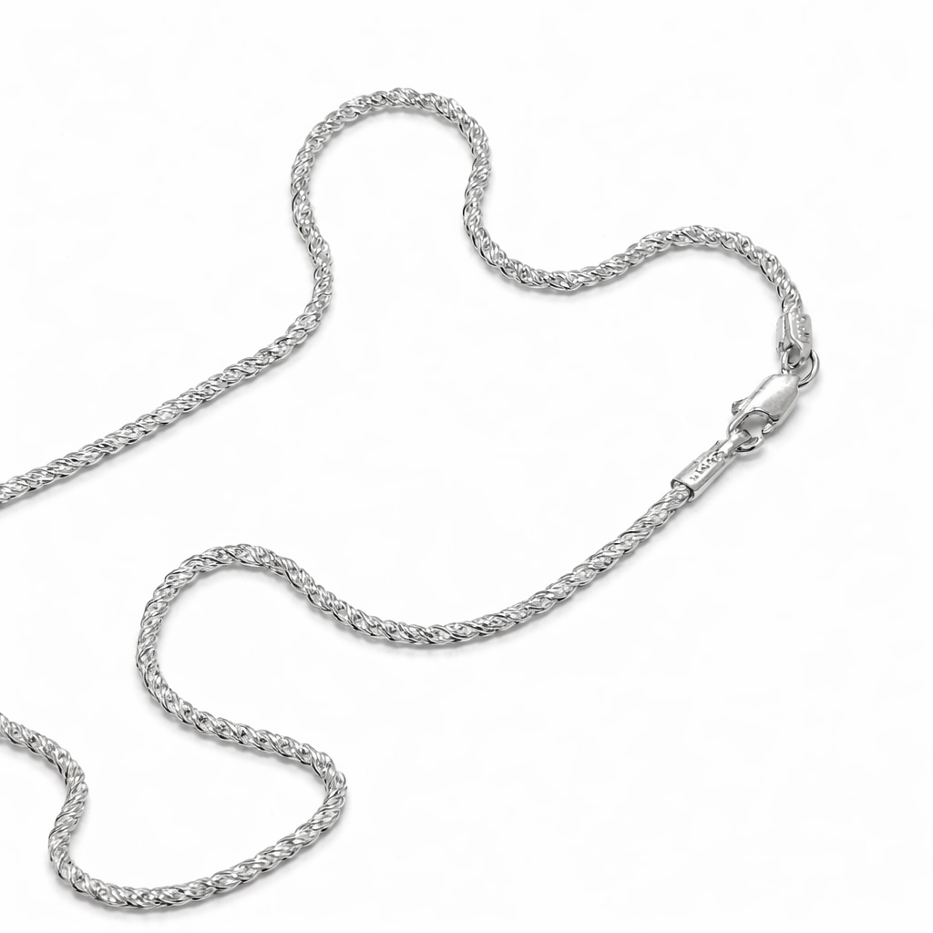 Men's Silver Braided Wheat Chain Necklace