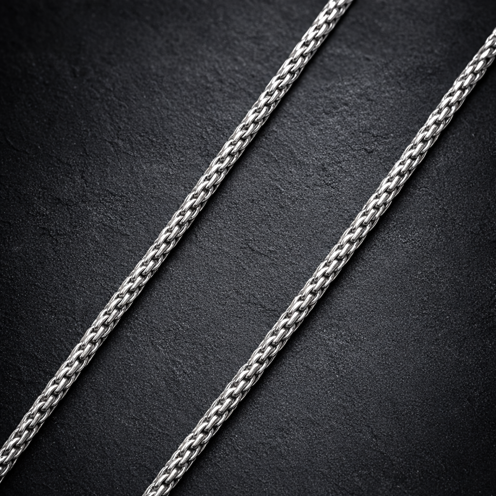 Silver Wheat Chain Necklace for Men