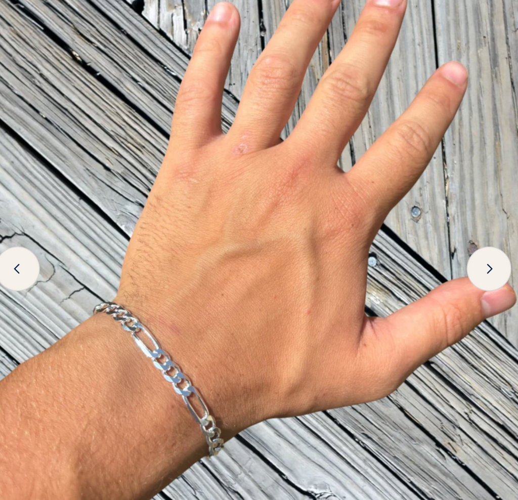 Silver Figaro Link Bracelet