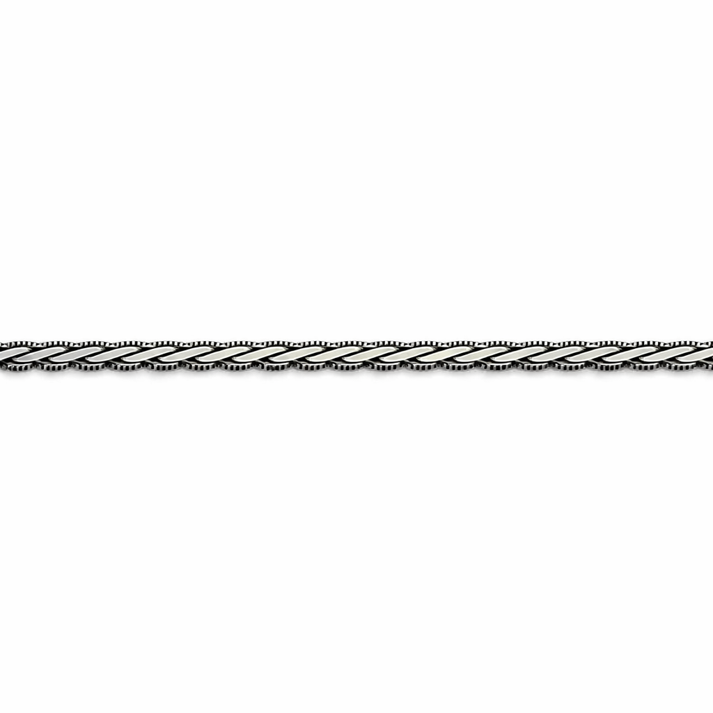 Men's Braided Silver Wheat Chain Bracelet
