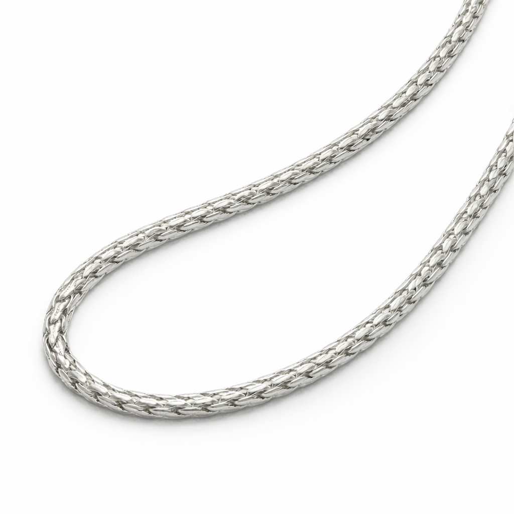 Silver Wheat Chain Necklace for Men