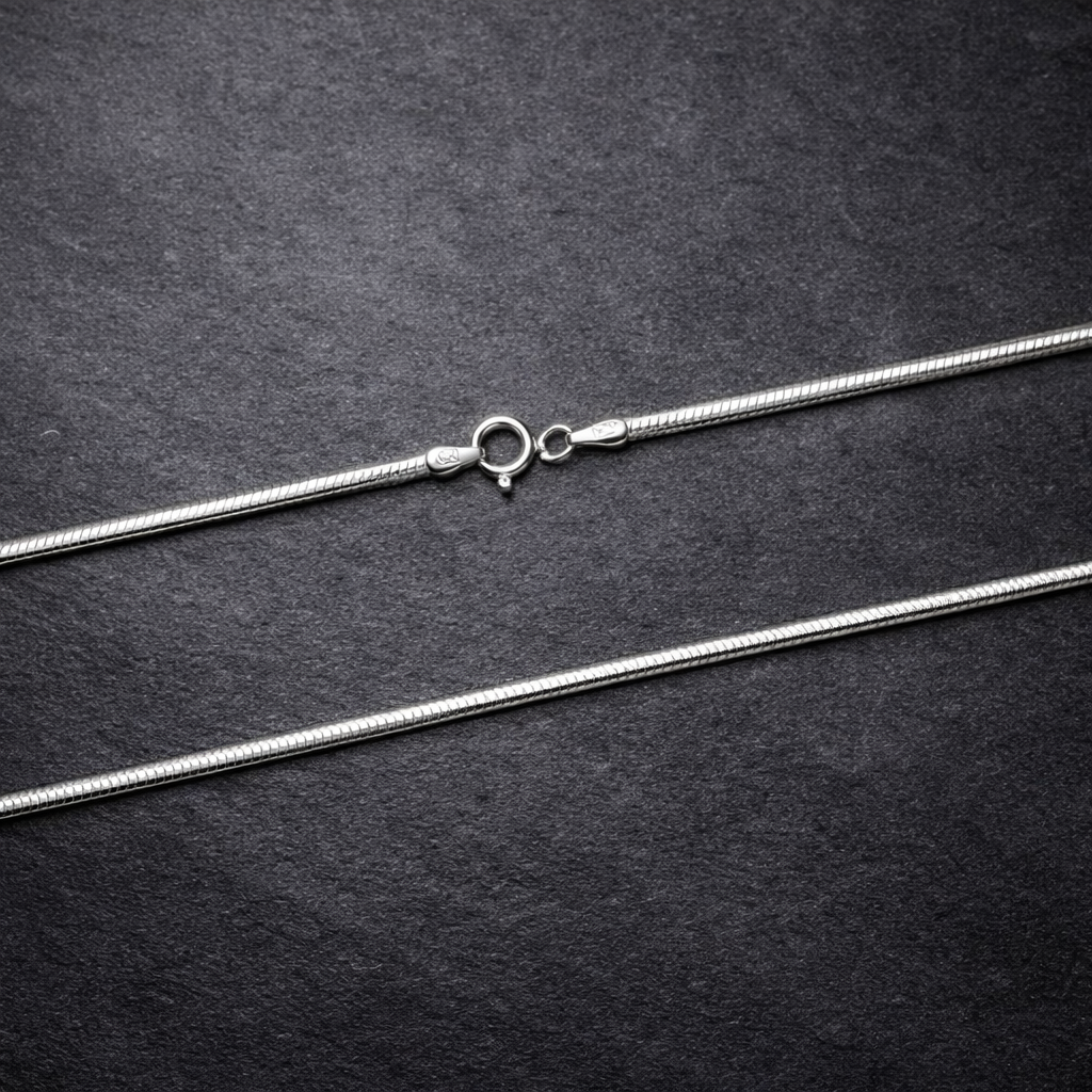 Sleek Silver Snake Chain Necklace
