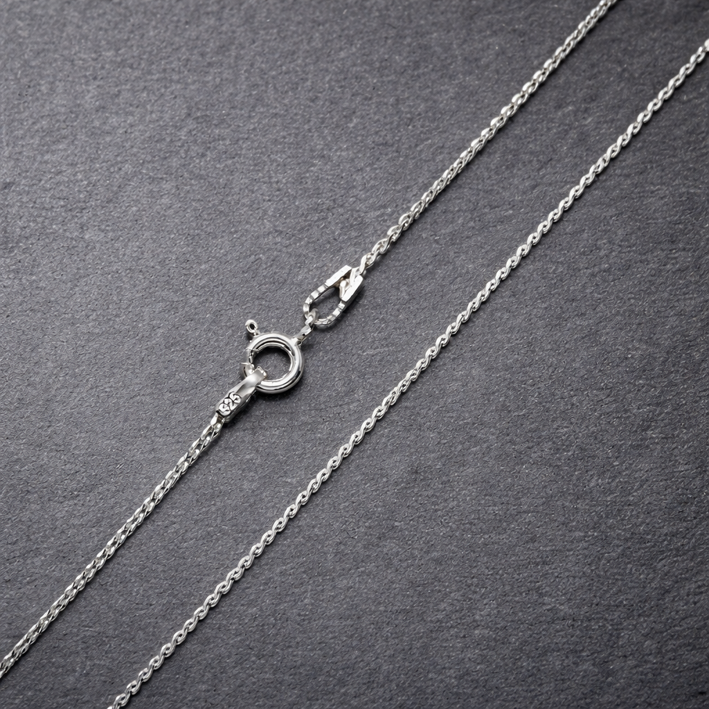 Essential Silver Spiga Wheat Chain Necklace