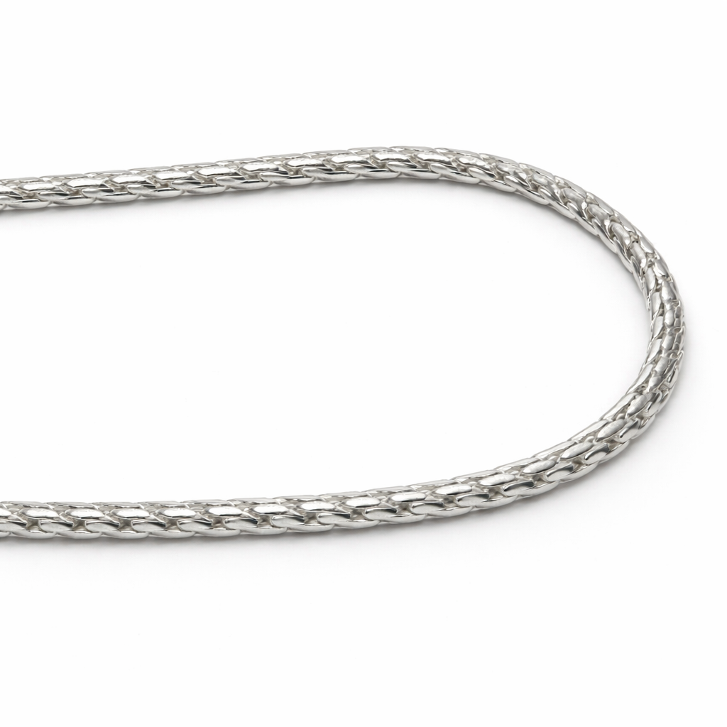 Silver Wheat Chain Necklace for Men