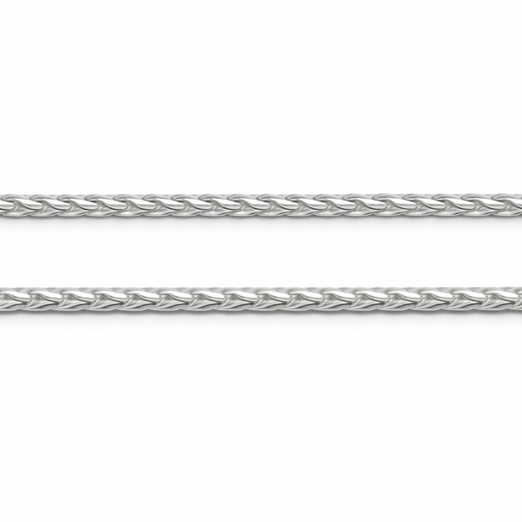 Silver Wheat Chain Necklace for Men