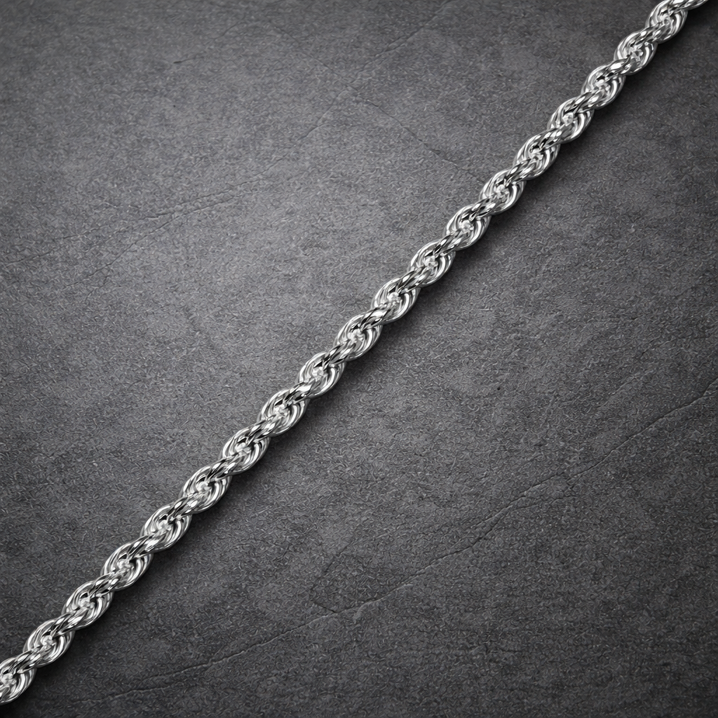 Silver Rope Chain Bracelet