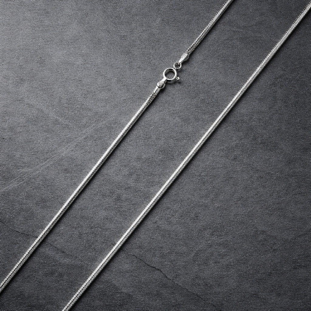 Sleek Silver Snake Chain Necklace
