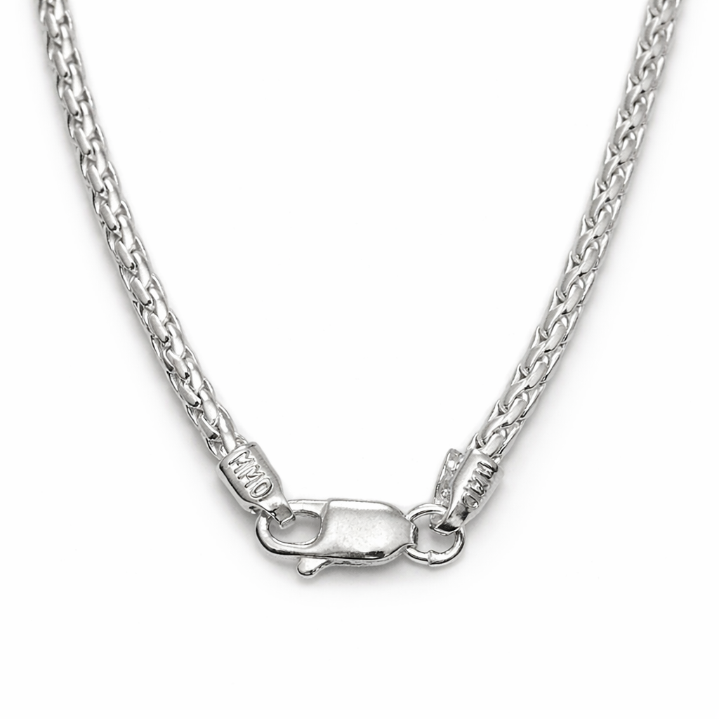 Silver Wheat Chain Necklace for Men