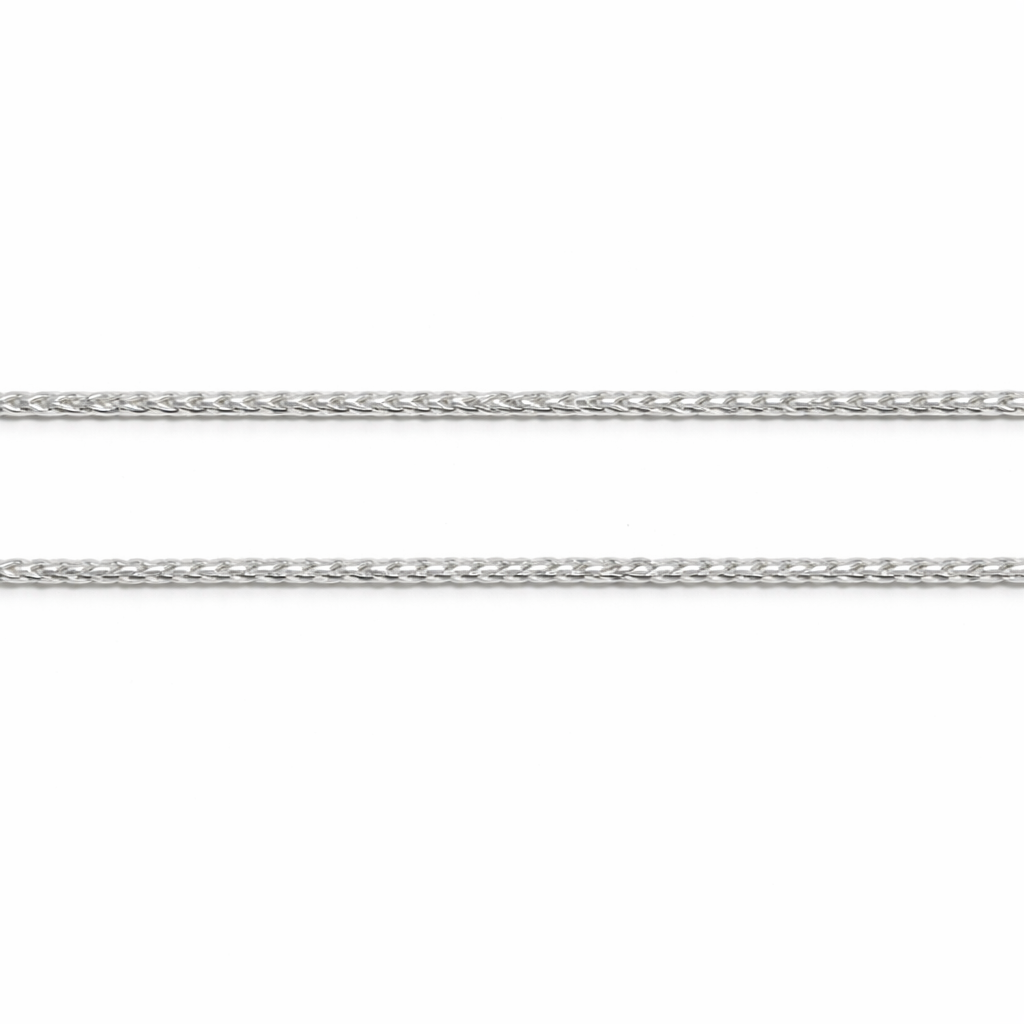 Silver Wheat Chain Necklace for Men