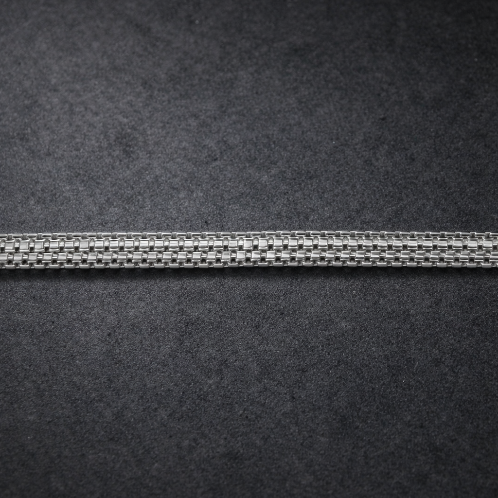 Men's Silver Woven Mesh Bracelet
