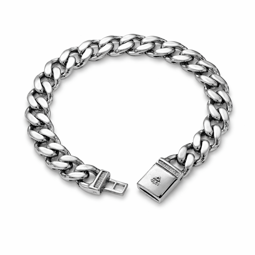 Iced Out Two-Tone Cuban Link Bracelet
