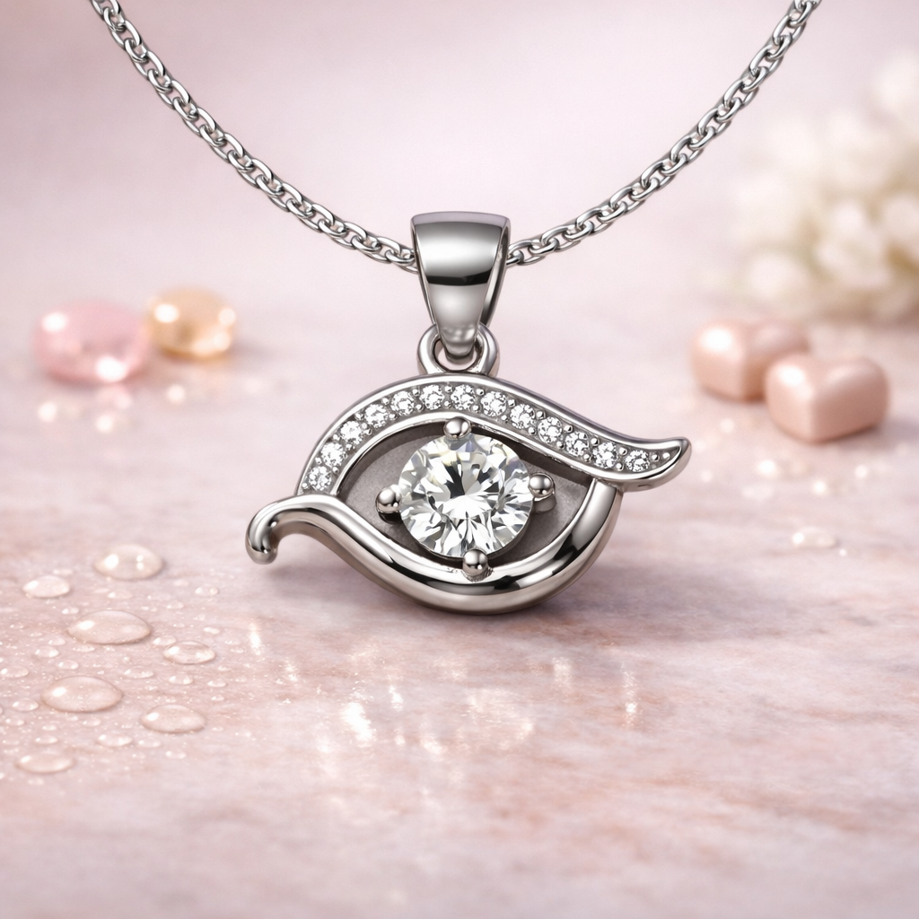 Sparkling Evil Eye Silver pendant