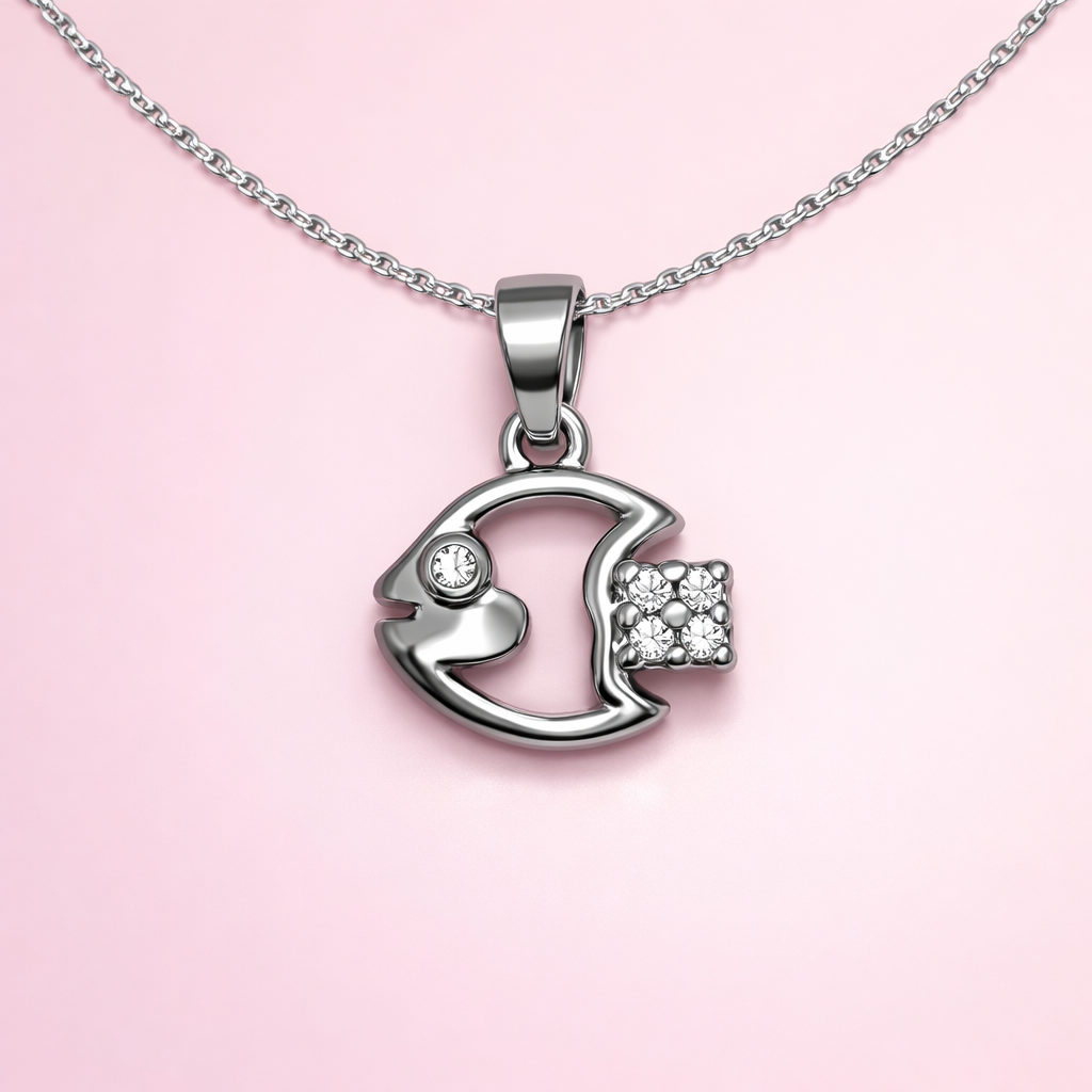 Silver Sparkling Fish pendant