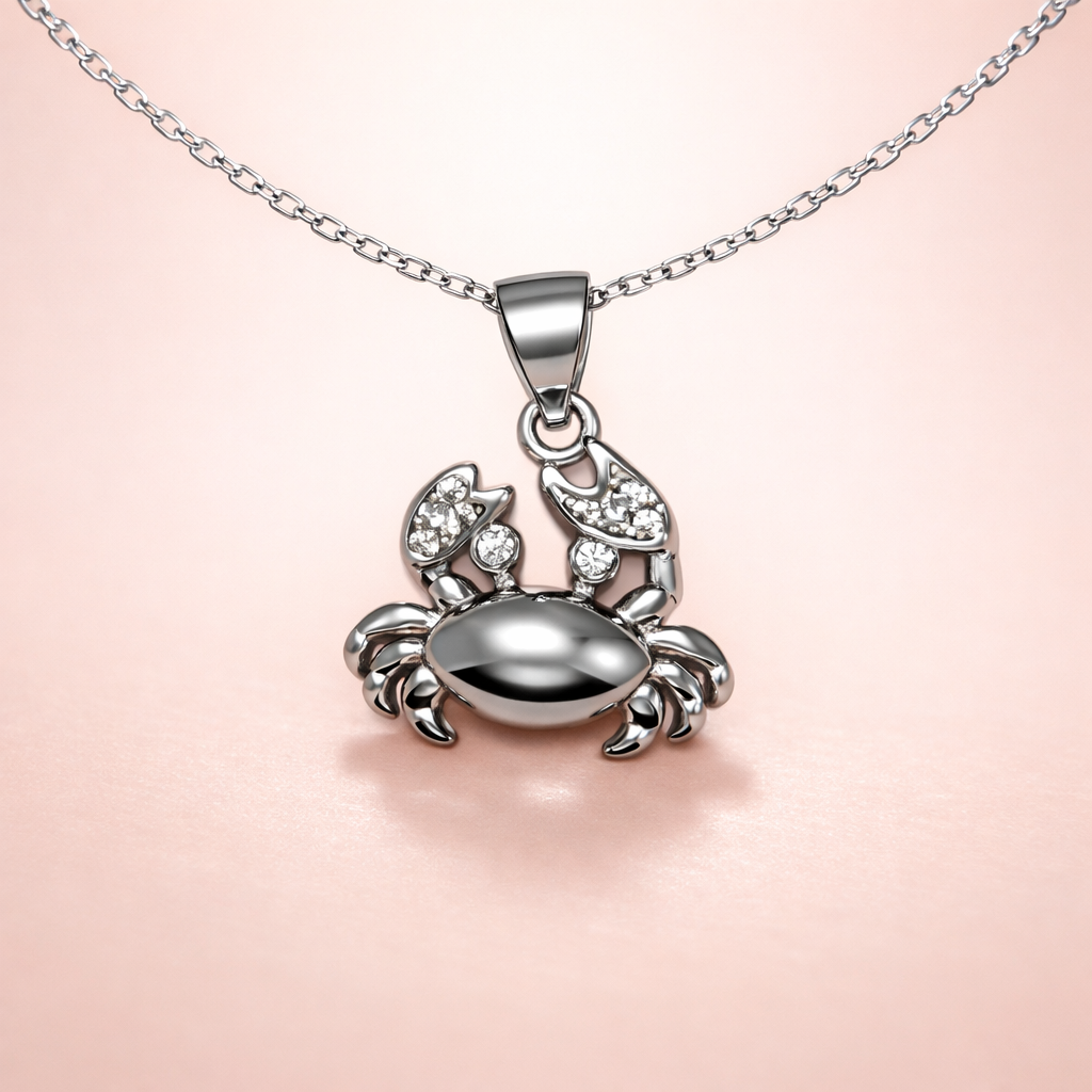 Polished Silver Crab pendant