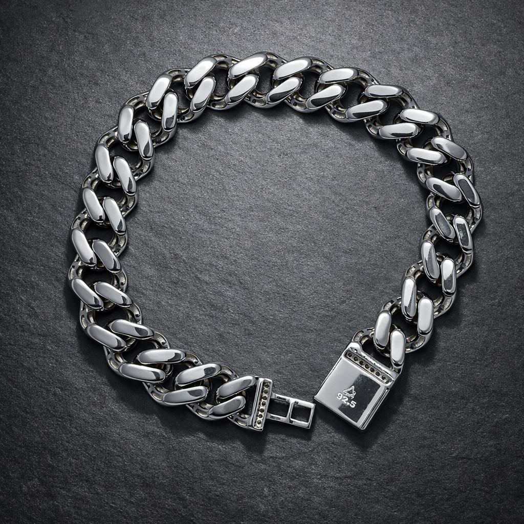 Iced Out Two-Tone Cuban Link Bracelet