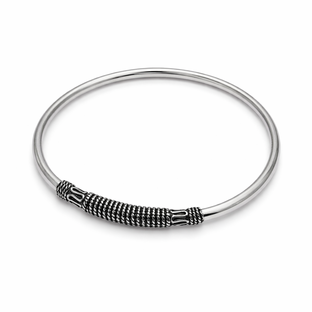 Handcrafted Intricate Silver Bangle
