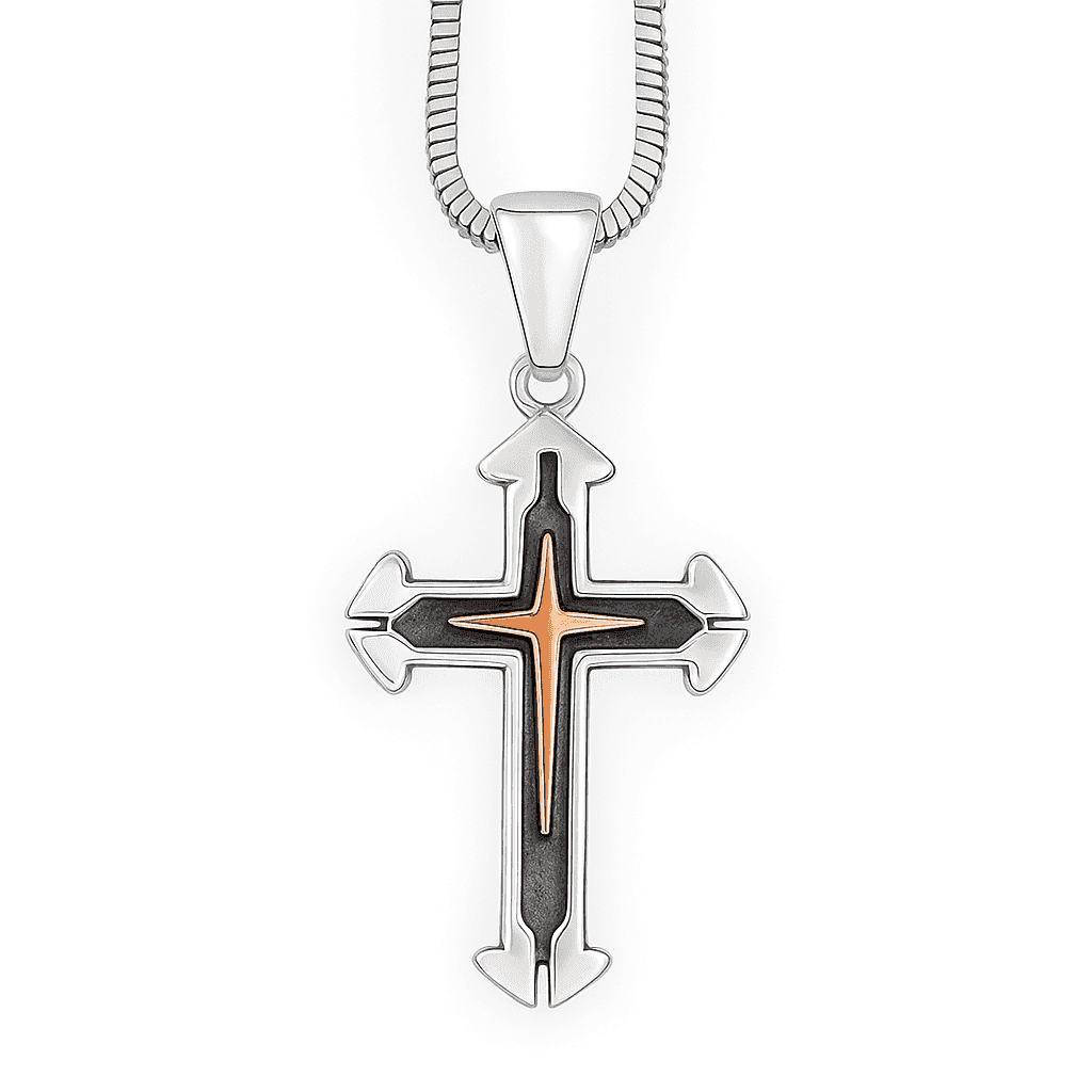 The 925 Sterling Silver Cross Pendant for Faith and Strength (Without Chain) - Celestora - India - Valor - men - God Pendant