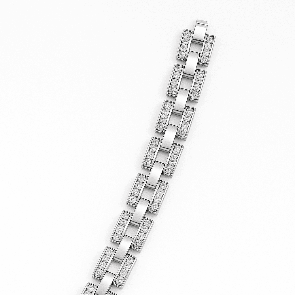 The 925 Sterling Silver Iced Box Link Bracelet - Celestora - India - - - Bracelet for Men, Boys, Gift for Men, Brother, Boyfriend, Husband