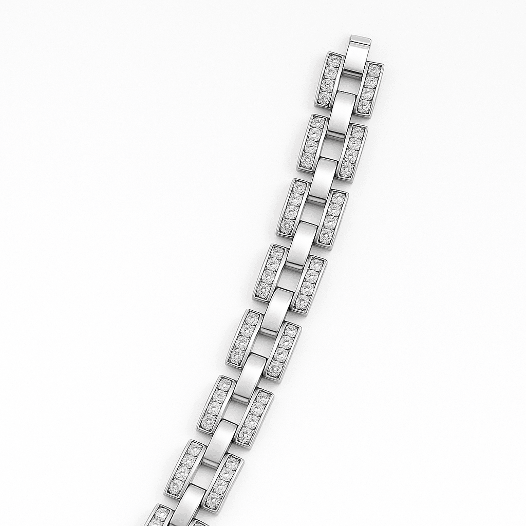 The 925 Sterling Silver Iced Box Link Bracelet - Celestora - India - - - Bracelet for Men, Boys, Gift for Men, Brother, Boyfriend, Husband