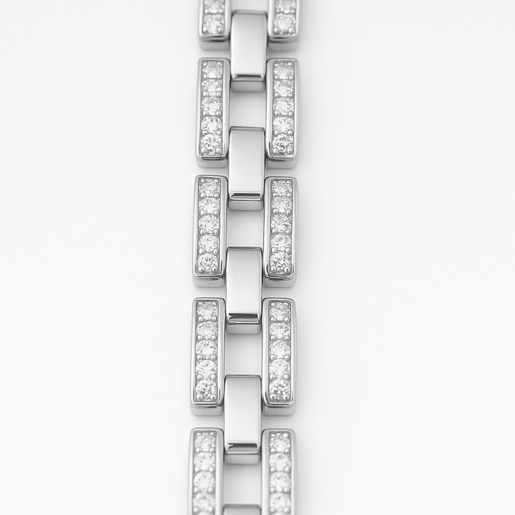 The 925 Sterling Silver Iced Box Link Bracelet - Celestora - India - - - Bracelet for Men, Boys, Gift for Men, Brother, Boyfriend, Husband