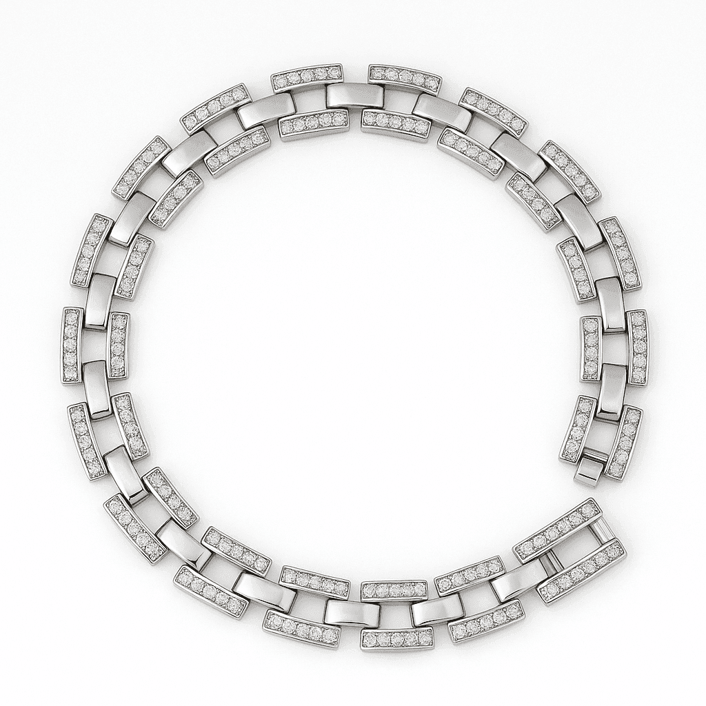 The 925 Sterling Silver Iced Box Link Bracelet - Celestora - India - - - Bracelet for Men, Boys, Gift for Men, Brother, Boyfriend, Husband