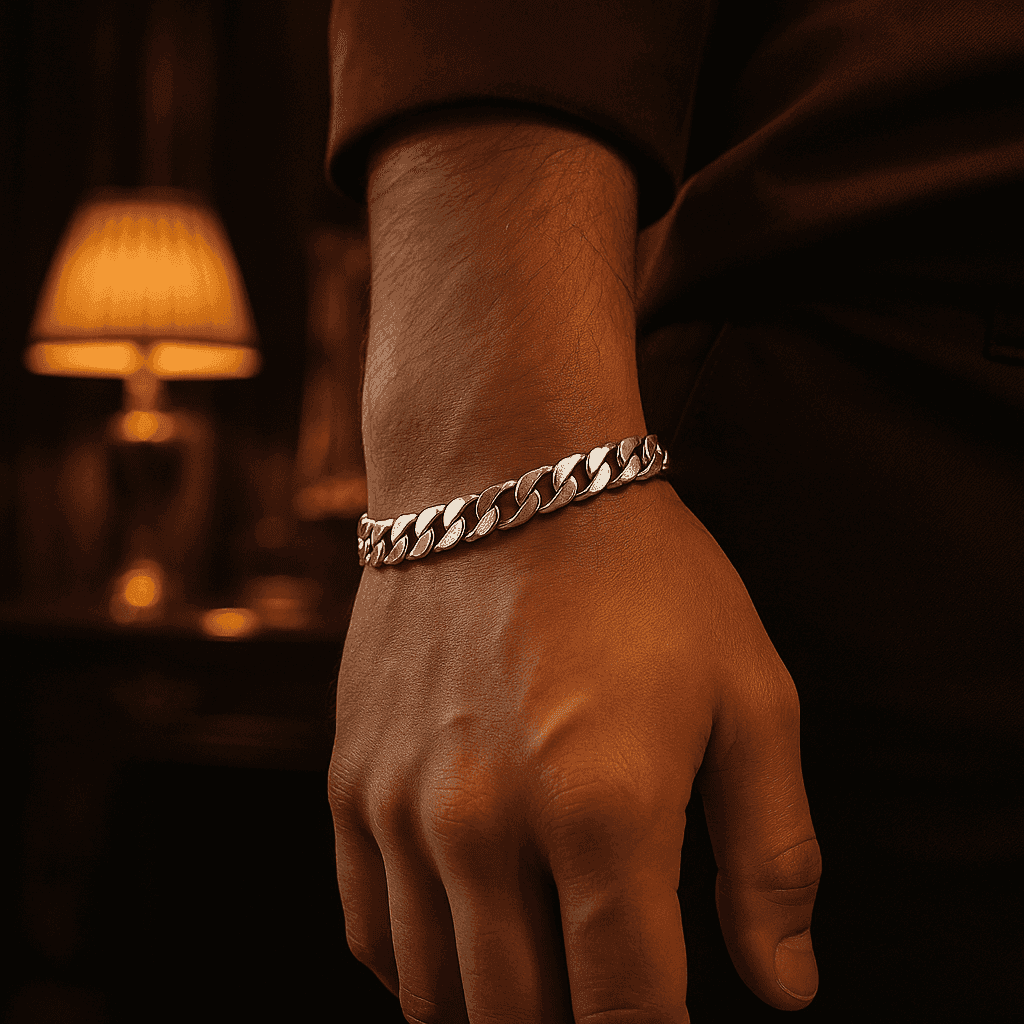 The 925 Sterling Silver Italian Cuban Bracelet (Miami Style Flat Cuban) - Celestora - India - 5 mm - - Bracelet for Men, Boys, Gift for Men, Brother, Boyfriend, Husband