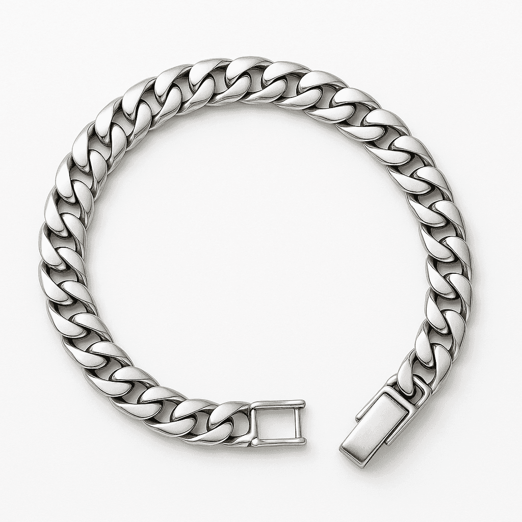 The 925 Sterling Silver Italian Cuban Bracelet (Miami Style Flat Cuban) - Celestora - India - 5 mm - - Bracelet for Men, Boys, Gift for Men, Brother, Boyfriend, Husband