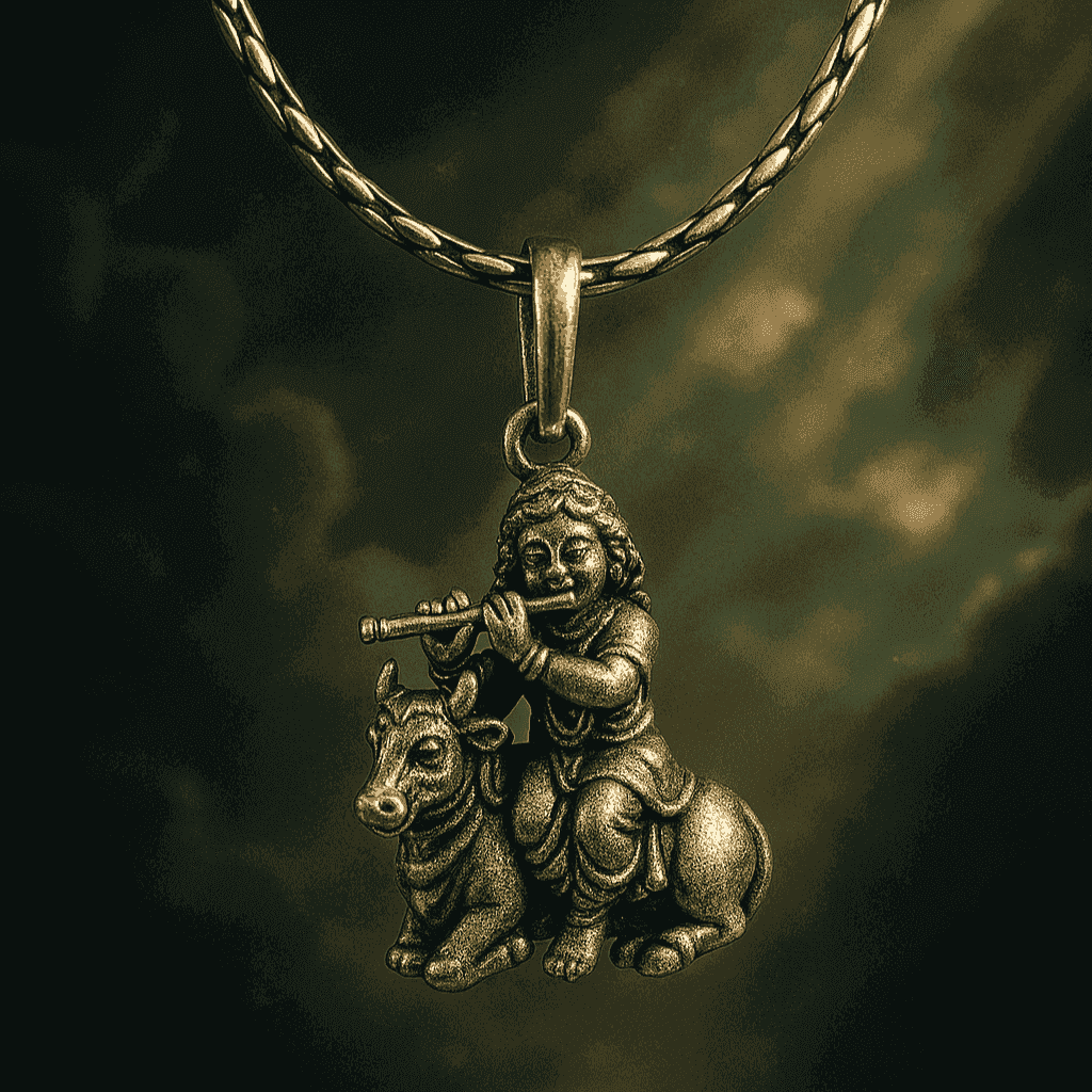 The 925 Sterling Silver Divine Krishna Silver Pendant | Unisex | Without Chain - Celestora - India - Krishna’s Melody (Standing) - men - God Pendant
