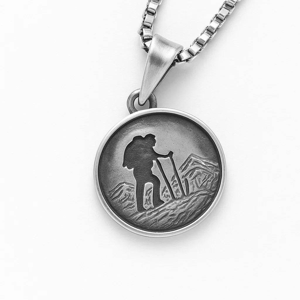 The 925 Sterling Silver Pathfinder Hiker's Pendant (Limited Edition, Single Piece, Without Chain) - Celestora - India - - - Pendants for Men, Boys, Gift for Men, Brother, Boyfriend, Husband