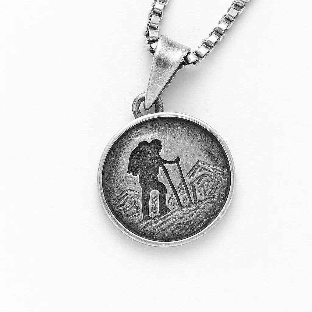The 925 Sterling Silver Pathfinder Hiker's Pendant (Limited Edition, Single Piece, Without Chain) - Celestora - India - - - Pendants for Men, Boys, Gift for Men, Brother, Boyfriend, Husband