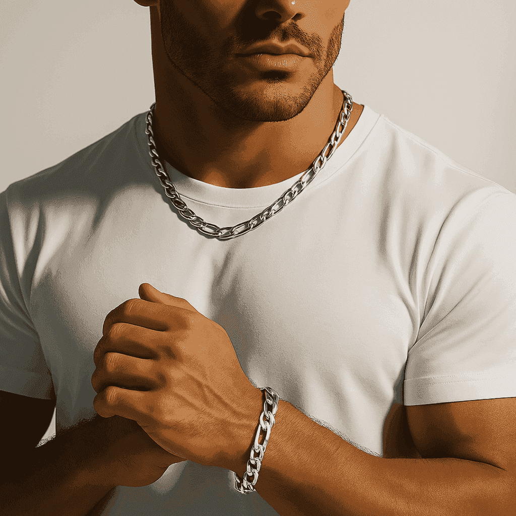 The 925 Sterling Silver Classic Figaro Bracelet - Celestora - India - 11.5 g / 5.5mm / 8.5 inches - - Bracelet for Men, Boys, Gift for Men, Brother, Boyfriend, Husband