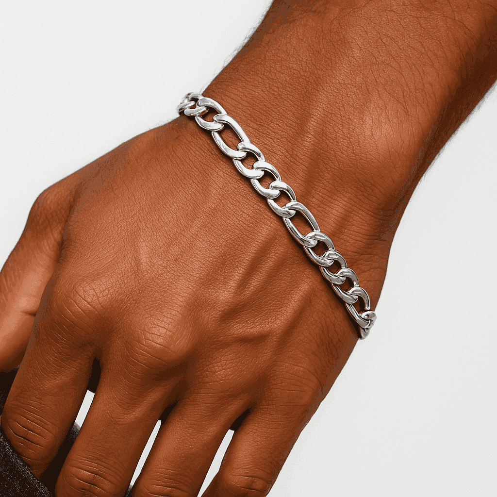 The 925 Sterling Silver Classic Figaro Bracelet - Celestora - India - - - Bracelet for Men, Boys, Gift for Men, Brother, Boyfriend, Husband