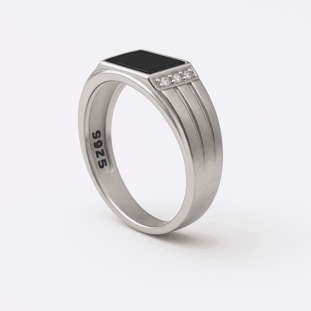 The 925 Sterling Silver Power Bar Ring - Celestora - India - Strength (Size 9) - - Ring for Men, Boys, Gift for Men, Brother, Boyfriend, Husband