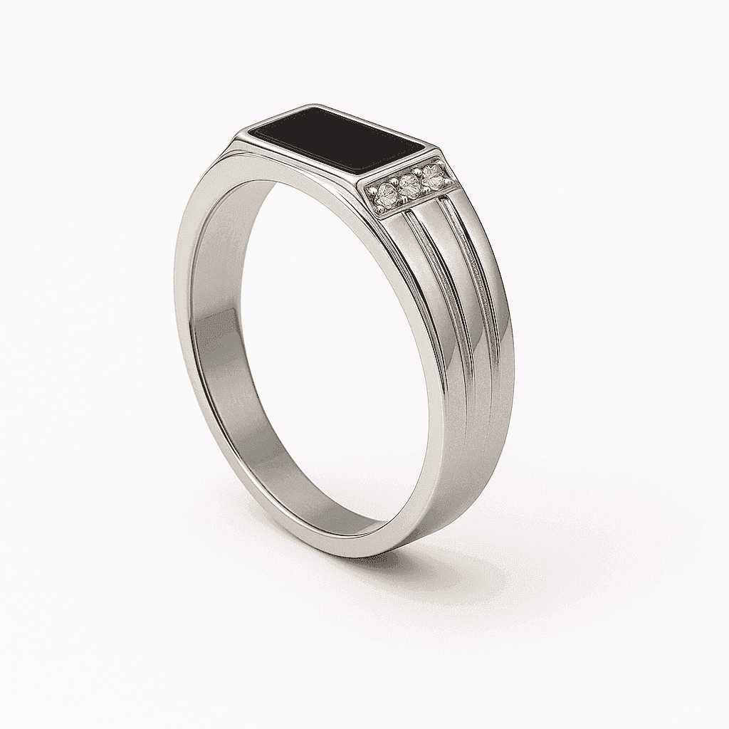 The 925 Sterling Silver Power Bar Ring - Celestora - India - Strength (Size 9) - men - Ring