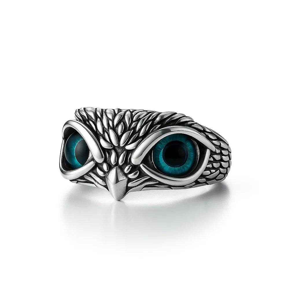 The 925 Sterling Silver Owl Evil Eye Ring | Adjustable - Celestora - India - Protector / Adjustable - - Ring for Men, Boys, Gift for Men, Brother, Boyfriend, Husband