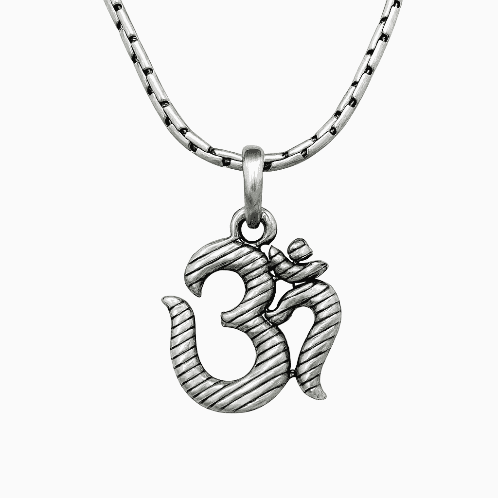 The 925 Sterling Silver Sacred Om Silver Pendant | Unisex | Without Chain - Celestora - India - Bliss - men - God Pendant